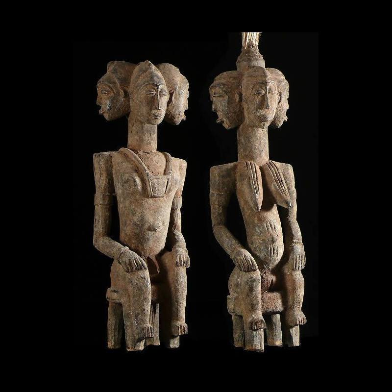 Couple de statues gardiens de case royale - Senoufo