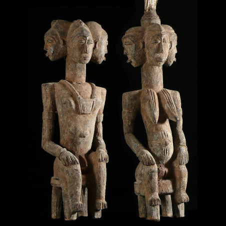 Couple de statues gardiens de case royale - Senoufo