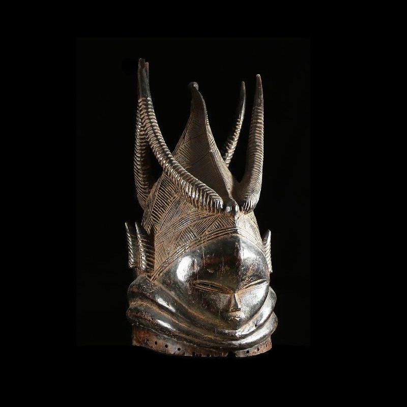 Masque casque Sowei janiforme ancien - Sande - Mende - Sierra Le