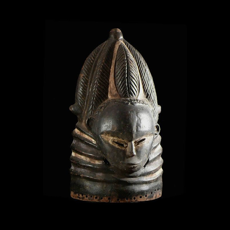 Masque casque Sowei Sande - Mende Gola - Sierra Leone