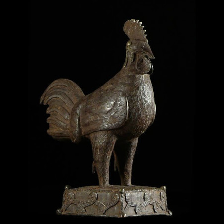 Coq royal en bronze Okpa - Bini - Benin Nigeria