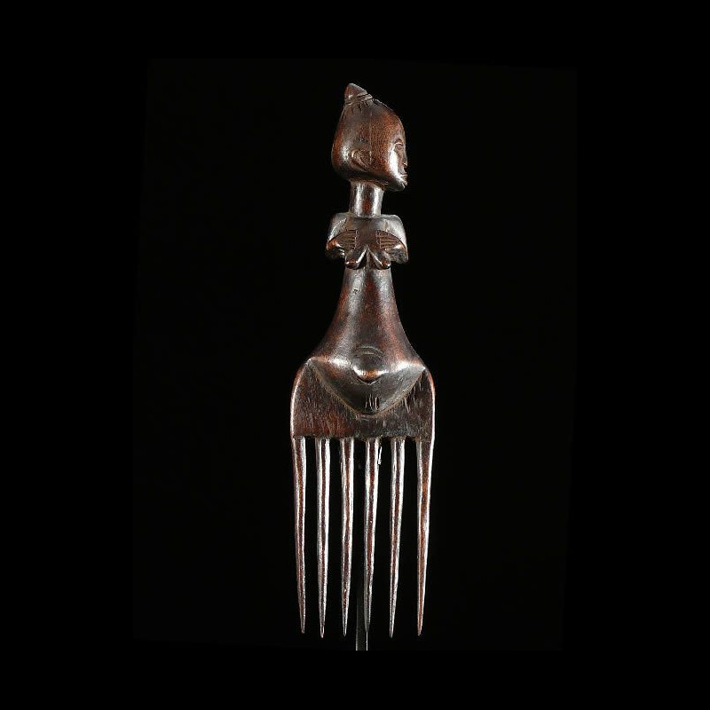 Peigne en bois sur socle metal - Luba - RDC Zaire