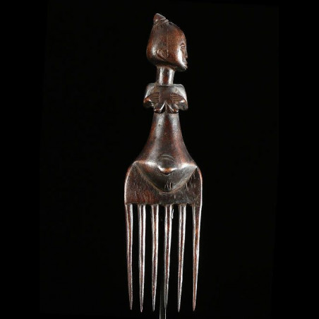Peigne en bois sur socle metal - Luba - RDC Zaire