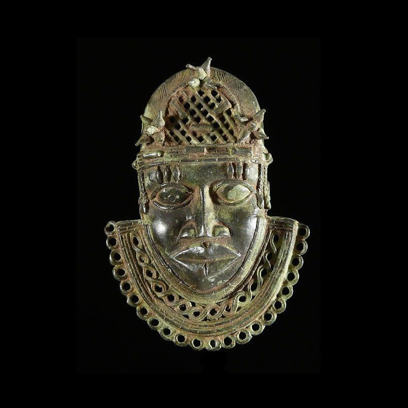 Masque de ceinture en bronze - Bini - Benin Nigeria