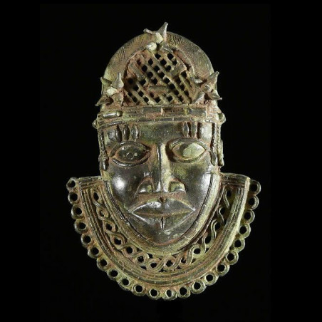Masque de ceinture en bronze - Bini - Benin Nigeria