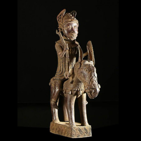 Oba et son cheval - Nigeria - BIni Edo - Bronze cire perdue