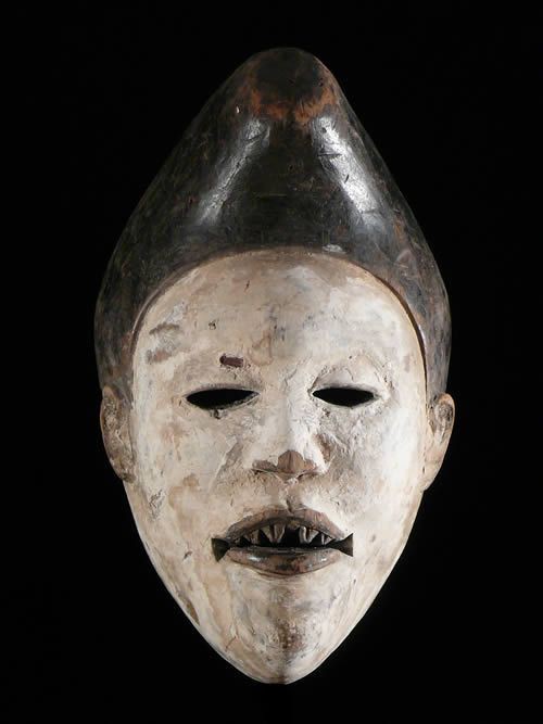 Masque portrait Blanc - Kongo Yombe - RDC Zaire