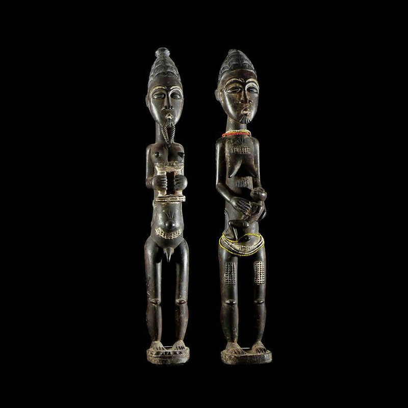 Couple de notables ou royal - Kulango - Côte d'Ivoire