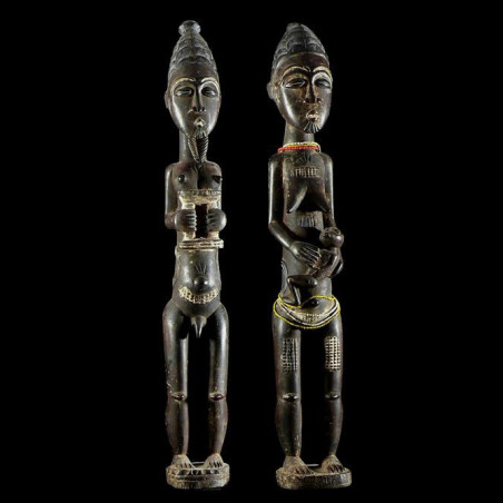 Couple de notables ou royal - Kulango - Côte d'Ivoire