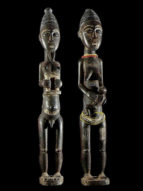 Couple de notables ou royal - Kulango - Côte d'Ivoire