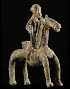 Cavalier et son cheval en bronze - Dogon - Mali