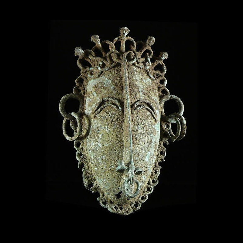 Masque Bronze ancien - Tikar - Cameroun