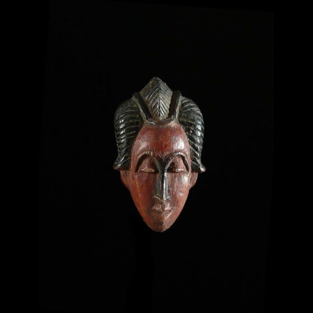 Masque amulette polychrome - Baoule - Côte d'Ivoire