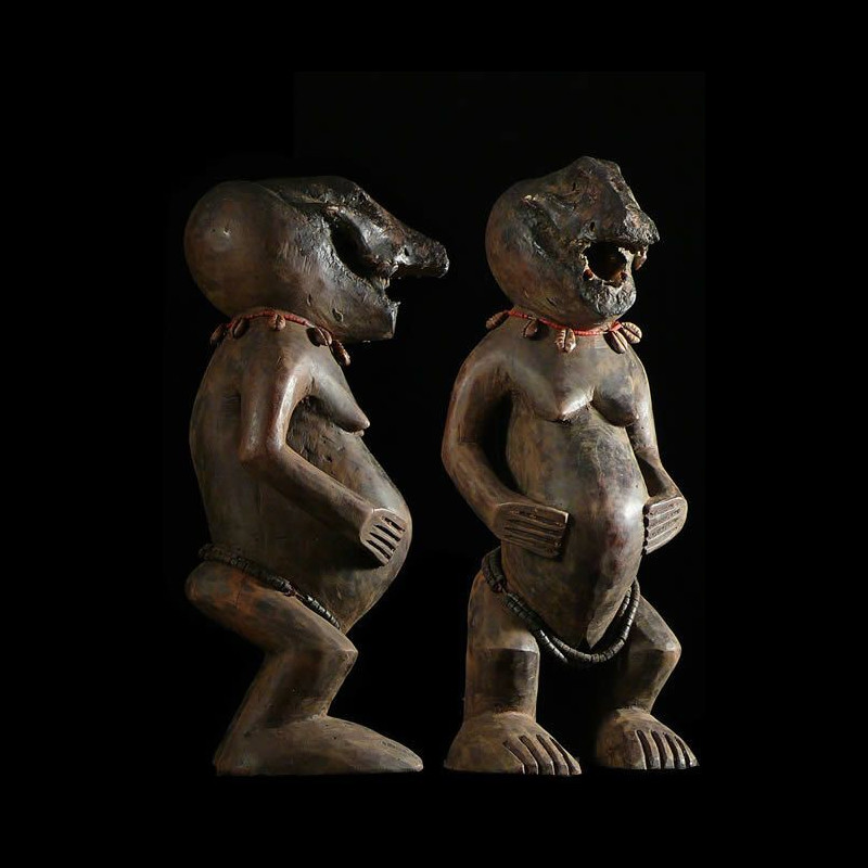 Statuette Fetiche Singe Mbra - Baoule - Côte d'Ivoire