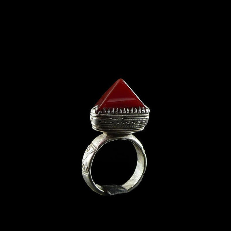 Bague en argent et agathe - Touareg - Niger