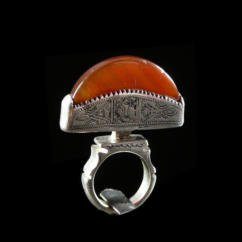 Bague en argent et agathe - Touareg - Niger