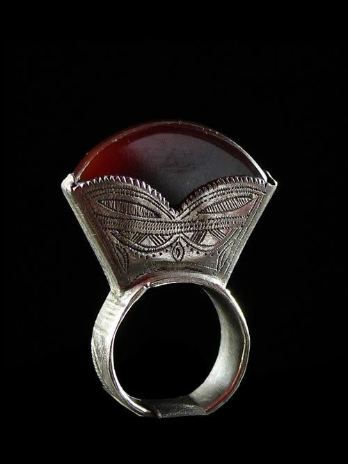 Bague en argent et agathe - Touareg - Niger