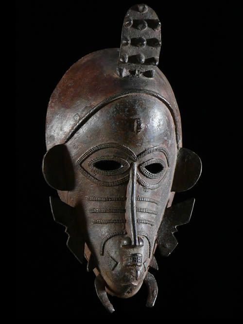 Masque en alliage de metal - Senoufo - Côte d'Ivoire