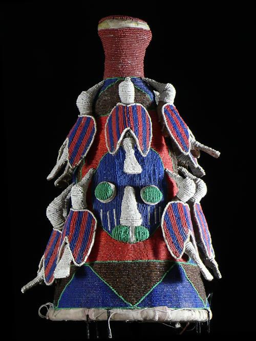 Coiffe Ade ou Adenla royale de ceremonie - Yoruba - Nigeria