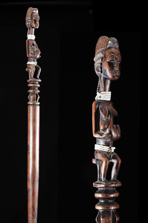 Canne de dignitaire - Baoule - Côte d'Ivoire - Objets de regalia