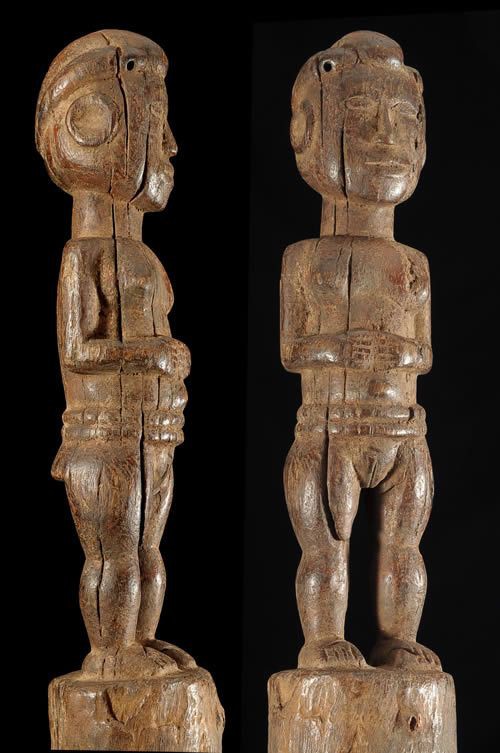 Statuette Poteau Anthropomorphe - Choma / Karim - Nigeria