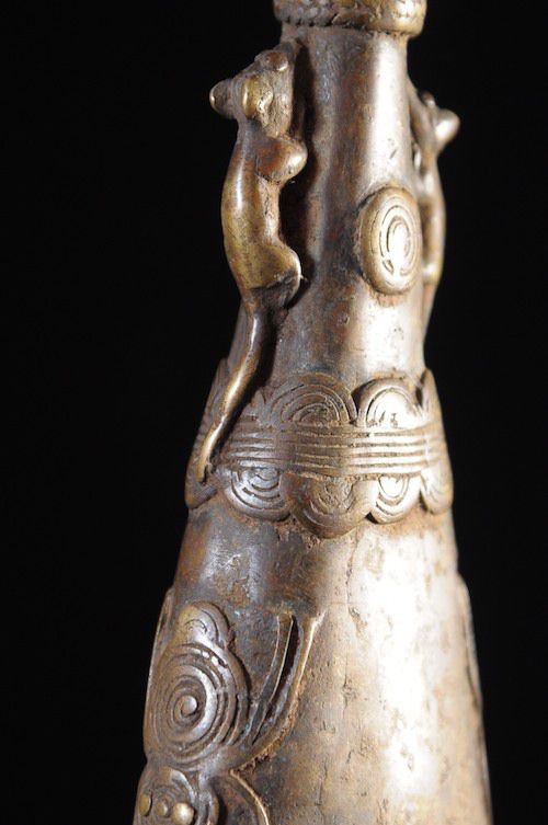 Marteau et gong en bronze - Lawle - Baoule - Côte d'Ivoire - Divination
