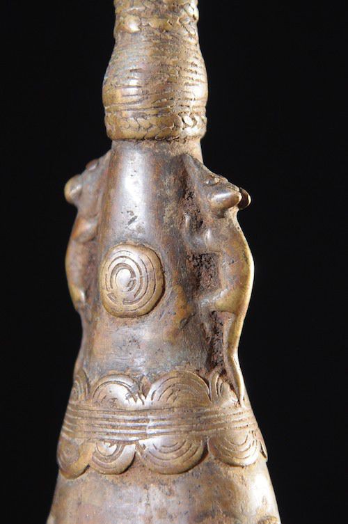 Marteau et gong en bronze - Lawle - Baoule - Côte d'Ivoire - Divination