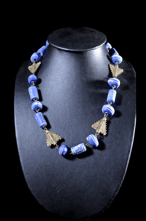 Collier en laiton et perles de bohème  - Boulé - Côte d'Ivoire