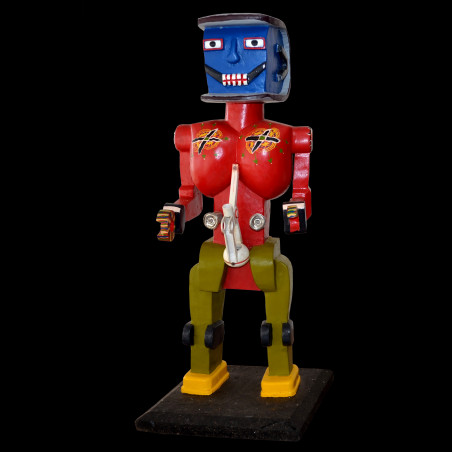 Robot red with blue head -...