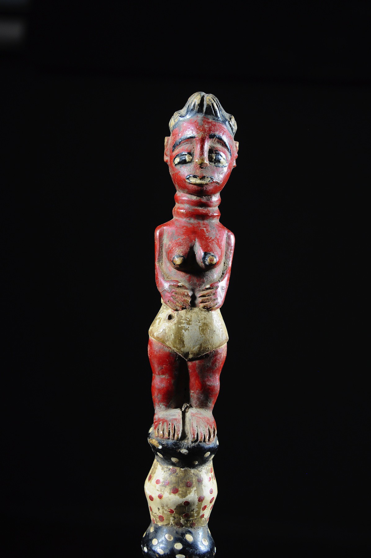 Canne de dignitaire polychrome - Baoule - Côte d'Ivoire - Objets de regalia