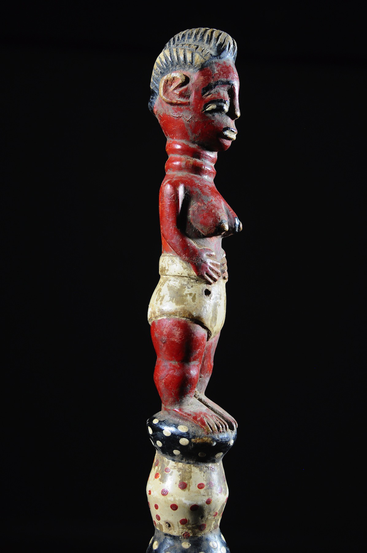 Canne de dignitaire polychrome - Baoule - Côte d'Ivoire - Objets de regalia