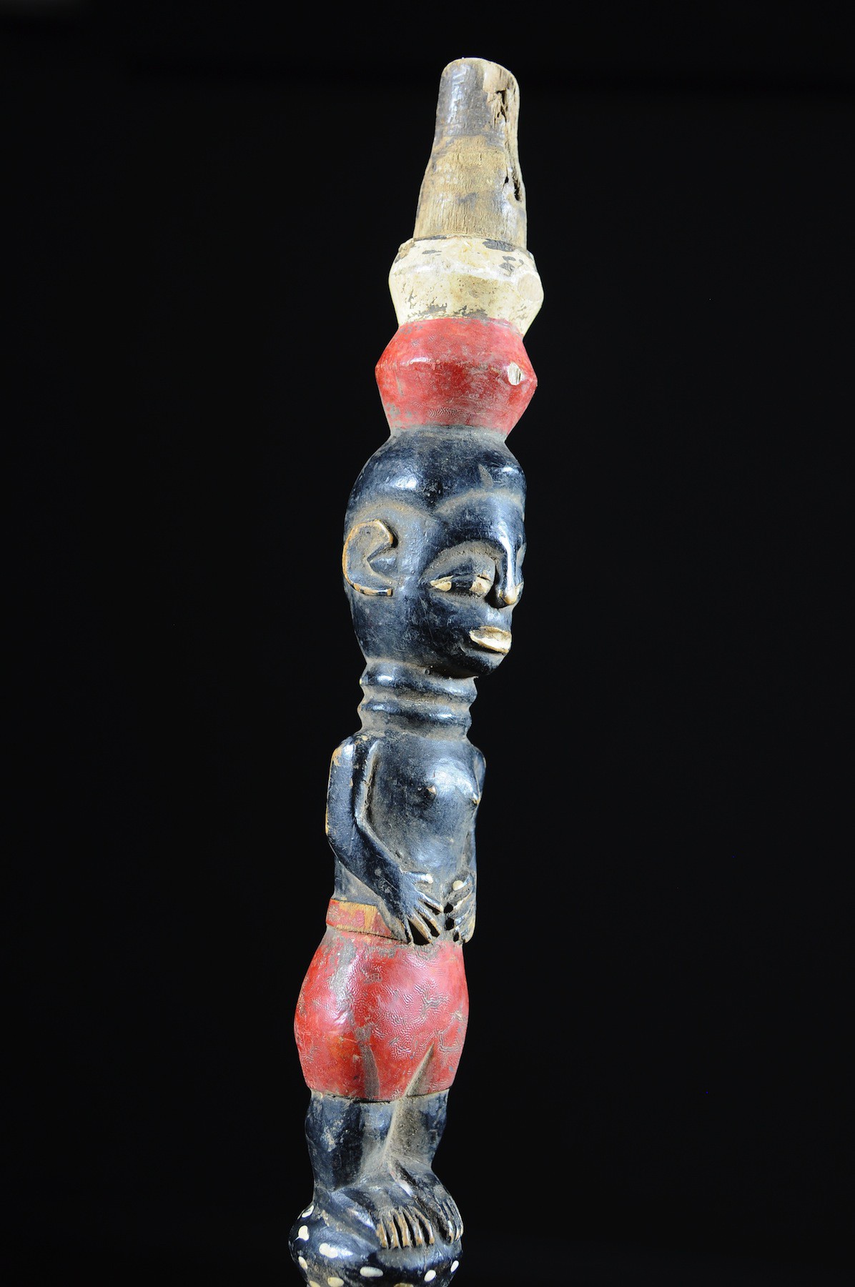 Canne de dignitaire polychrome - Baoule - Côte d'Ivoire - Objets de regalia