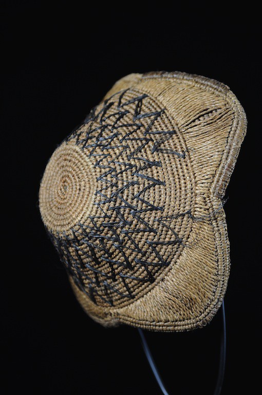 Coiffe Kuba ancienne Laket en raphia - Kuba - RDC Zaire