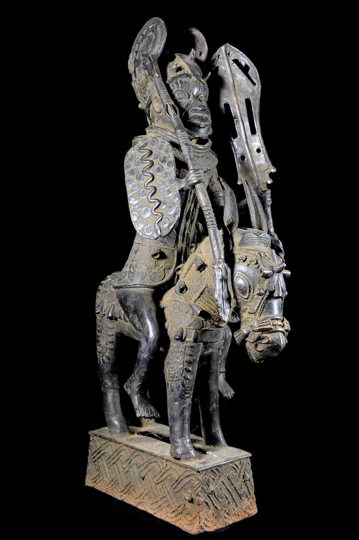Oba et son cheval - Nigeria - BIni Edo - Bronze cire perdue