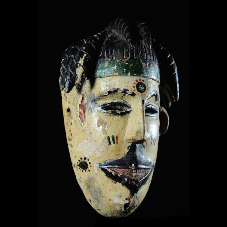 Masque polychrome ancien - Ibibio - Nigeria - masques africains