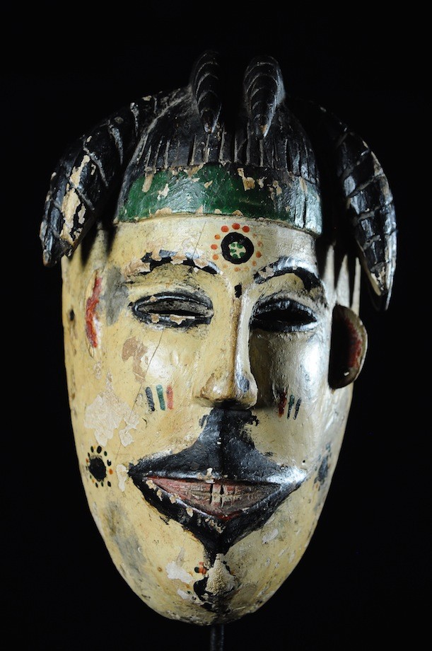 Masque polychrome ancien - Ibibio - Nigeria - masques africains