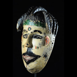 Masque polychrome ancien - Ibibio - Nigeria - masques africains