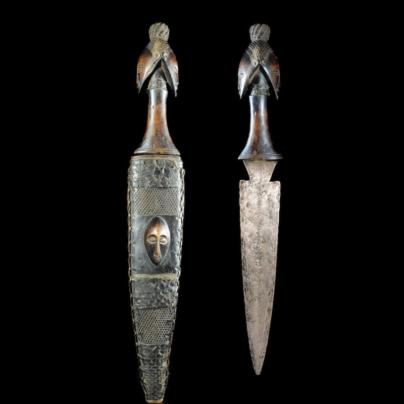 Couteau Glaive et fourreau - Salampasu - Rdc Zaire