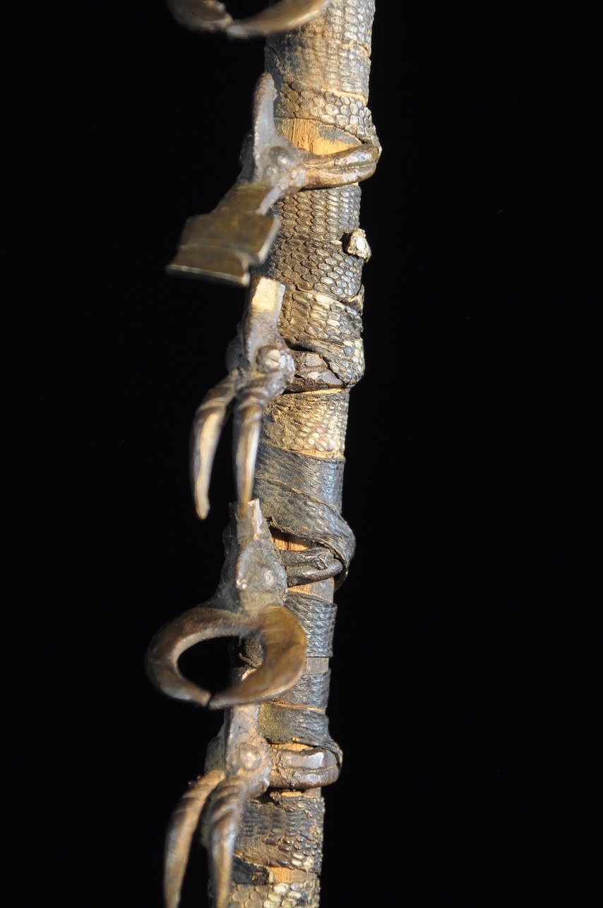 Pipe a tabac rituelle en bois et bronze - Sénoufo - Côte Ivoire