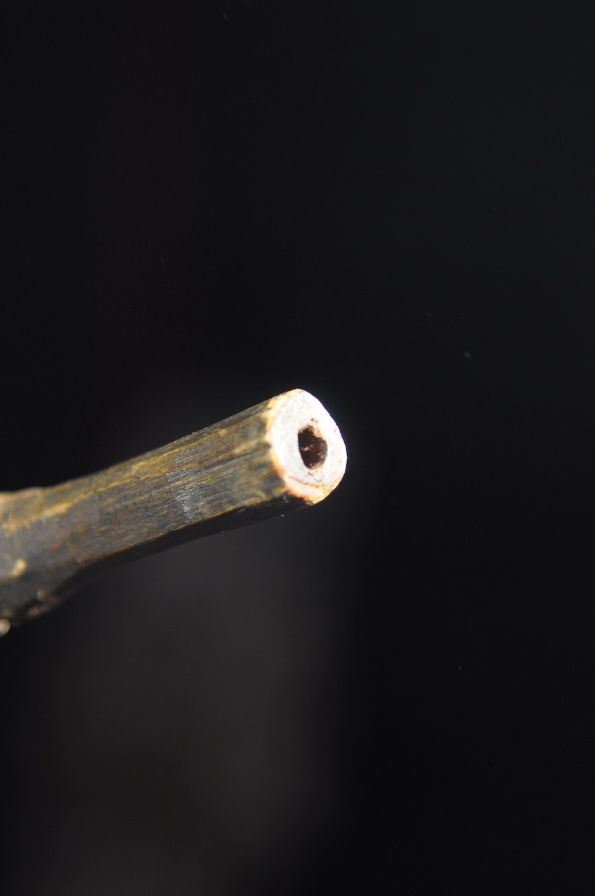 Pipe a tabac rituelle en bois et bronze - Sénoufo - Côte Ivoire