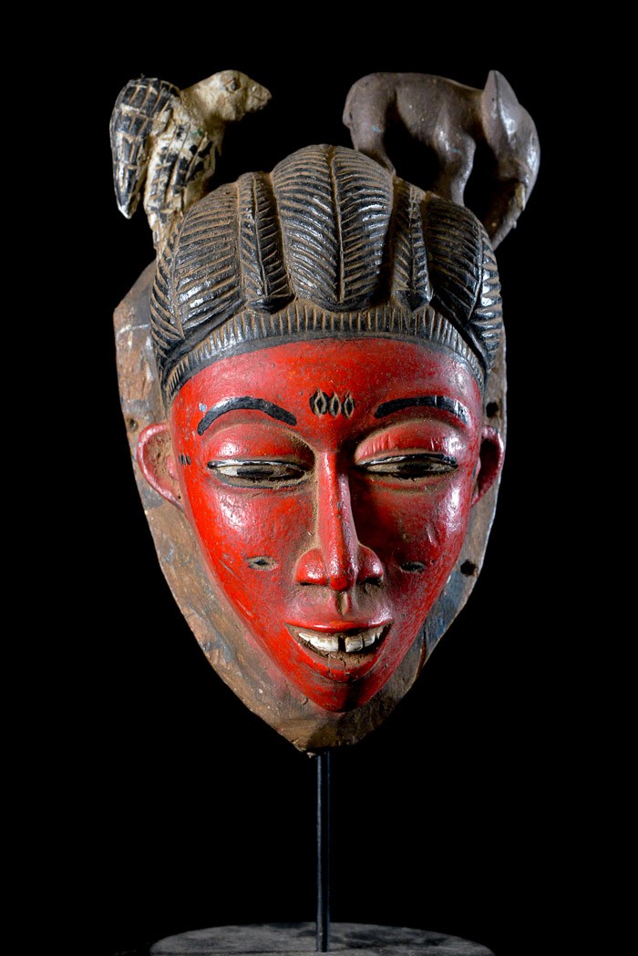 Masque Seli totem rouge - Gouro - Côte d'Ivoire