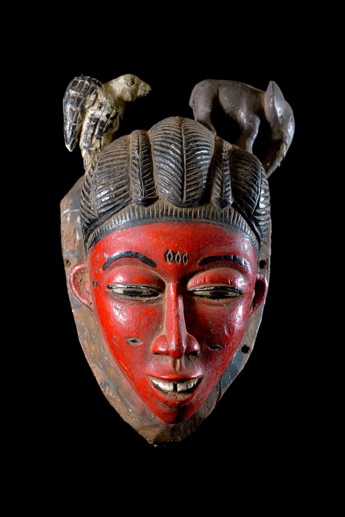 Masque Seli totem rouge - Gouro - Côte d'Ivoire