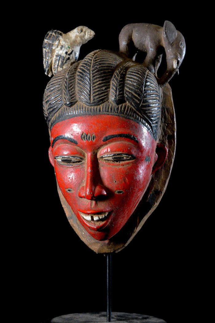 Masque Seli totem rouge - Gouro - Côte d'Ivoire