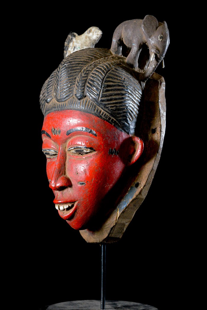 Masque Seli totem rouge - Gouro - Côte d'Ivoire