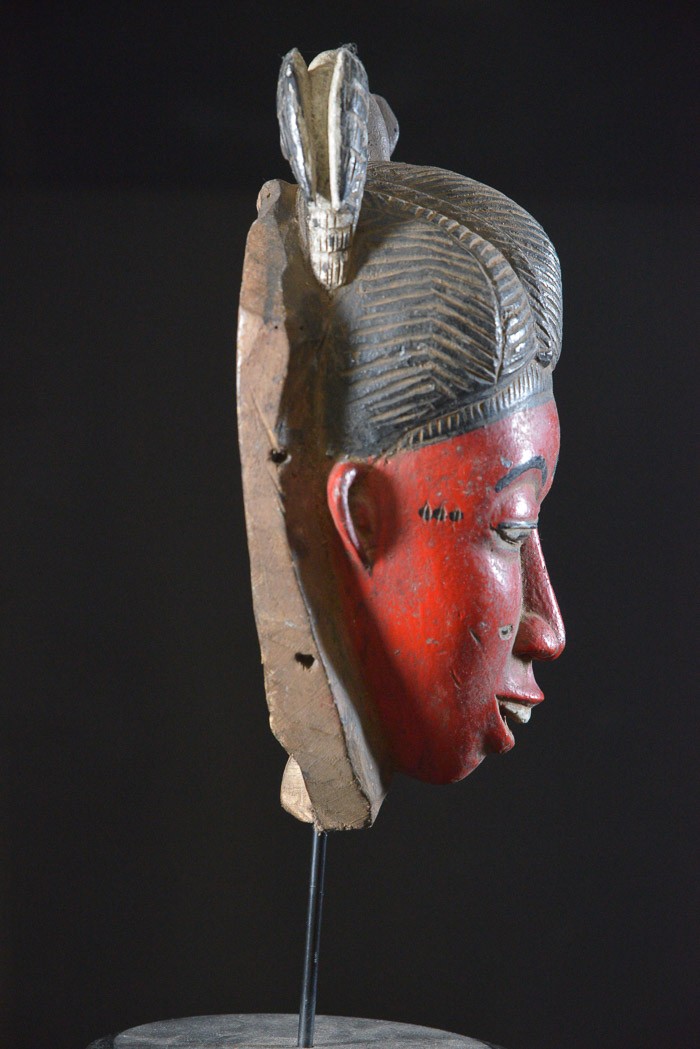 Masque Seli totem rouge - Gouro - Côte d'Ivoire