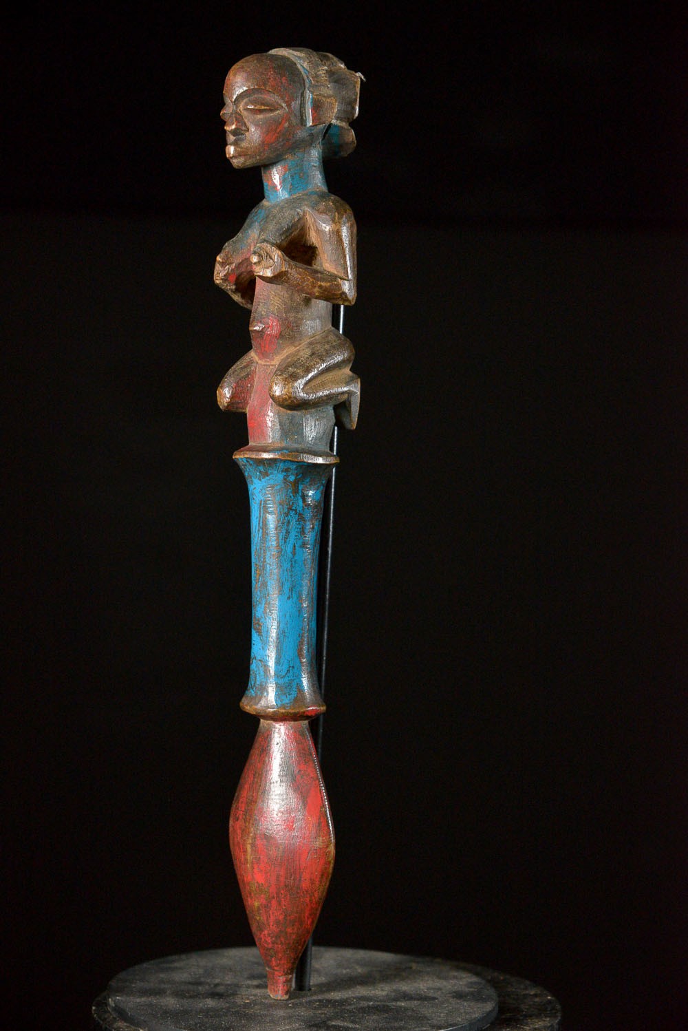 Sceptre de dignitaire polychrome - Hemba - RDC Zaire - Objets de regalia