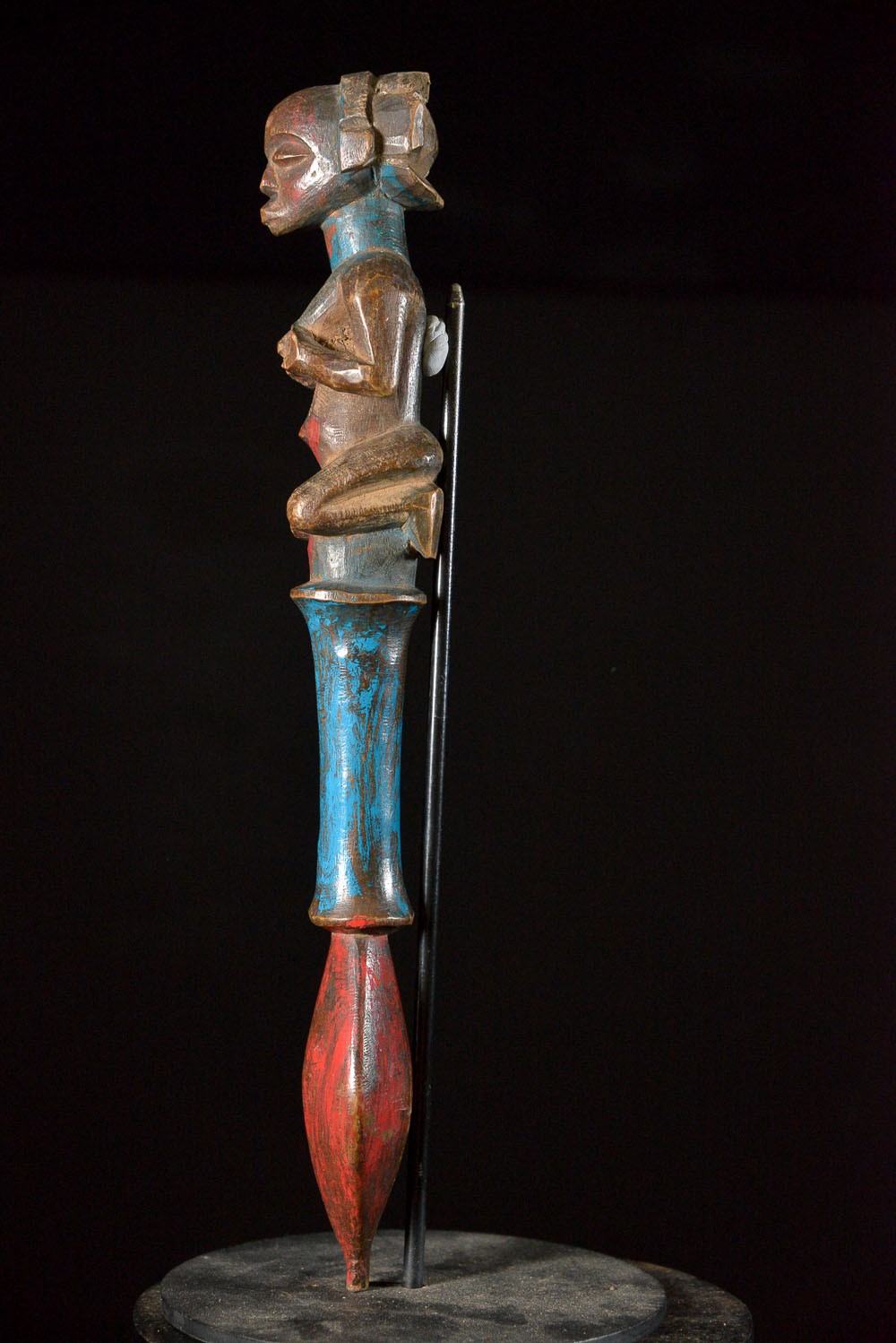 Sceptre de dignitaire polychrome - Hemba - RDC Zaire - Objets de regalia