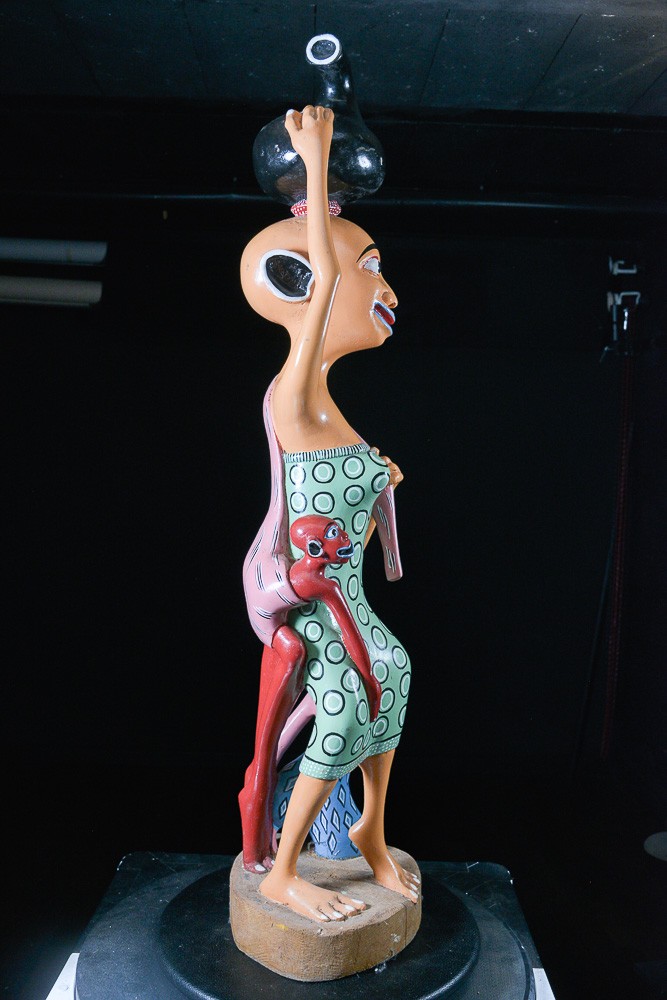 Sculpture Shetani Femme et enfants - Agostino Malaba - Makonde