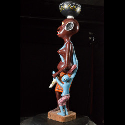 Sculpture Shetani Femme et enfant - Agostino Malaba - Makonde