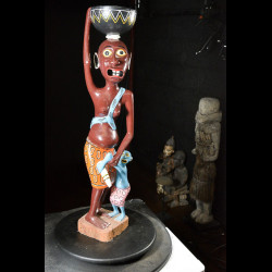 Sculpture Shetani Femme et enfant - Agostino Malaba - Makonde